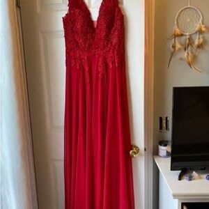 Elegant Red Evening Gown